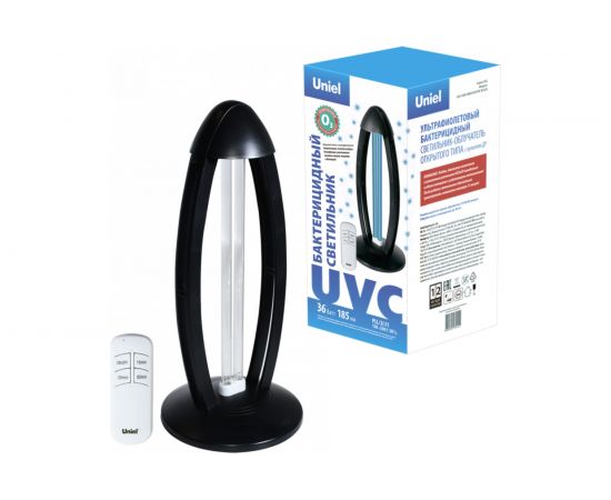 Ультрафиолетовый бактерицидный светильник Uniel 36W/UVCO/RC BLACK настольный UGL-T02B 