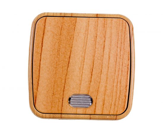 1-клавишный выключатель с индикатором EKF ОП Минск 10А светлое дерево SQEGV10-121-30 