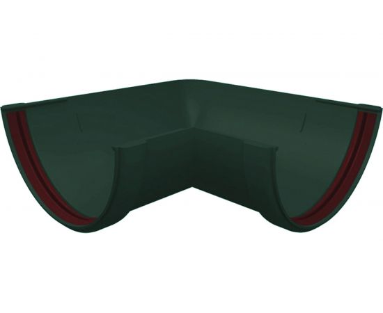 Угол желоба Grand Line 90 градусов, универсальный, ПВХ GL, зеленый RAL 6005 267530 