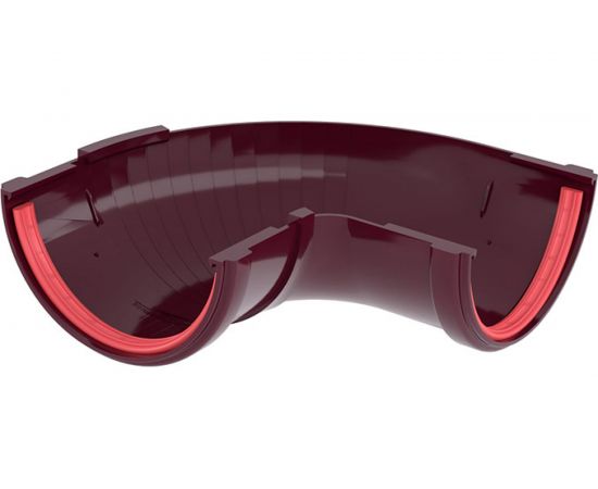 Угол желоба Grand Line составной, 90-150 градусов, ПВХ GL, бордо RAL 3005 269490 