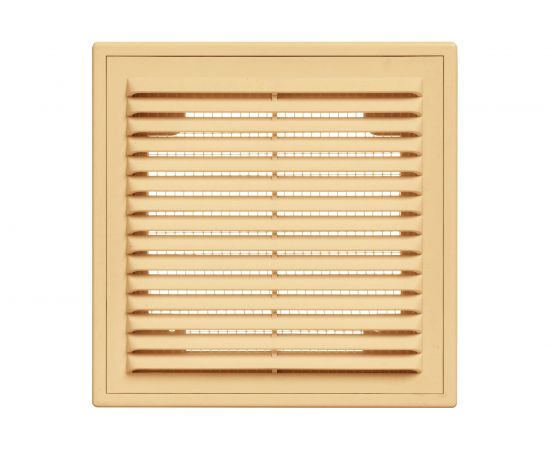 Решетка вентиляционная вытяжная с рамкой (250x250 мм; бежевая) ВИЕНТО 2525ВРбеж 