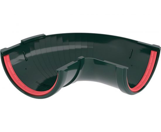 Угол желоба Grand Line составной 90-150 градусов, ПВХ GL, зеленый RAL 6005 267533 