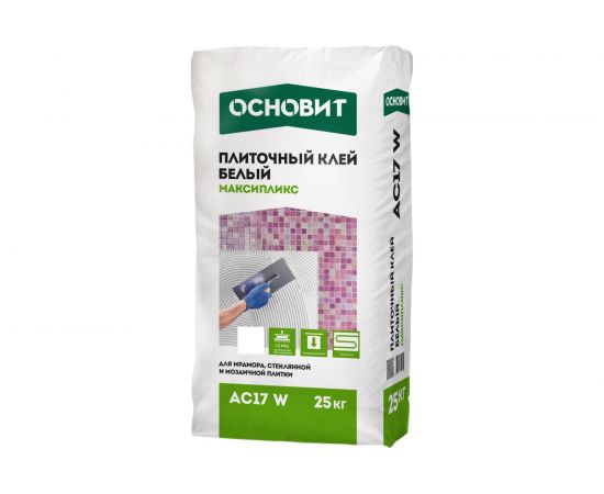 Плиточный клей Основит Профи Мрамор МАКСИПЛИКС АС17 W 25 кг 83168 