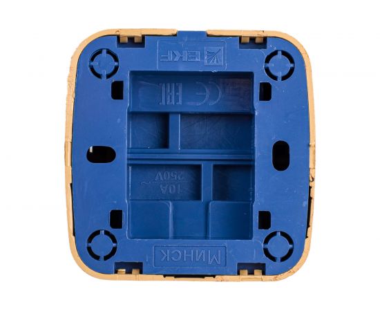 1-клавишный выключатель с индикатором EKF ОП Минск 10А светлое дерево SQEGV10-121-30 – изображение 2