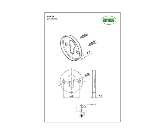 Замочная скважина Amig покрытие антик 21-58 A – изображение 2