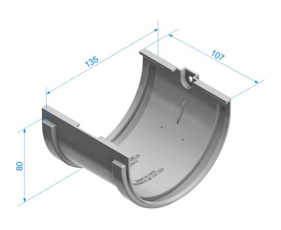 Соединитель желобов DOCKE STANDARD (120 мм; серый 7024) PVTE-1045 – изображение 2