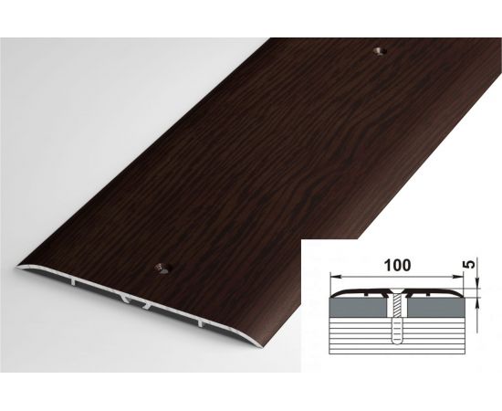 Порог прямой алюминиевый (100 мм; 0.9 м; декоративный; дуб венге) Лука УТ000003067 – изображение 2