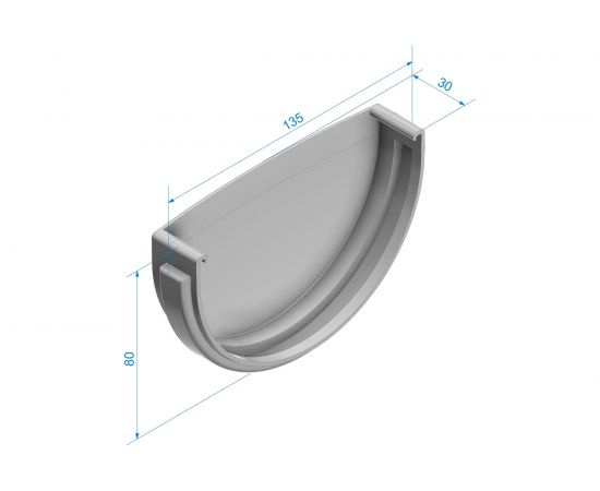 Заглушка DOCKE Dcke STANDARD (120 мм; серый 7024) PVTG-1045 – изображение 2