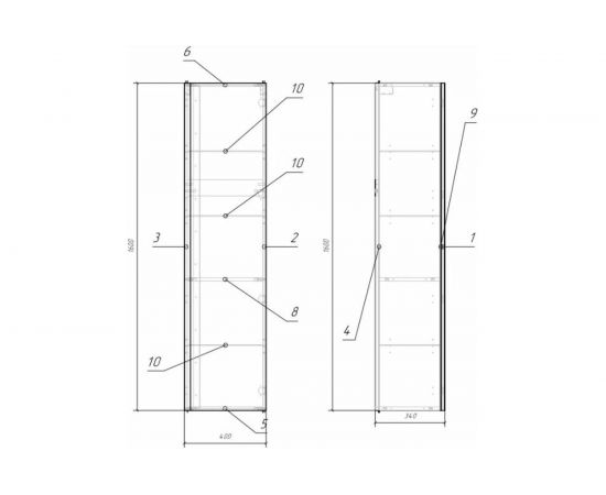 Пенал Cersanit MODUO 40 SB-SL-MOD/Wh – изображение 2