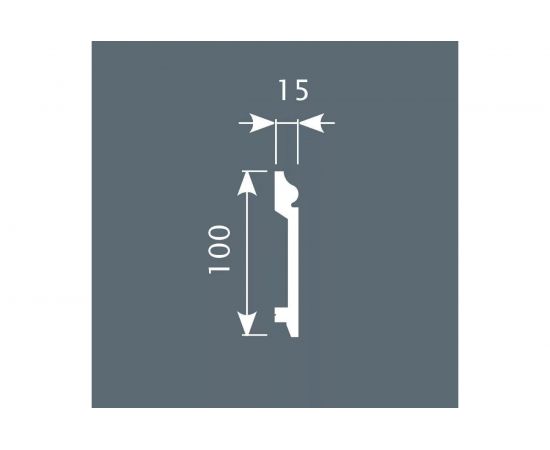 Плинтус Cosca decor PX026 100x15 мм, 2000 мм, экополимер СПБ096250 – изображение 2