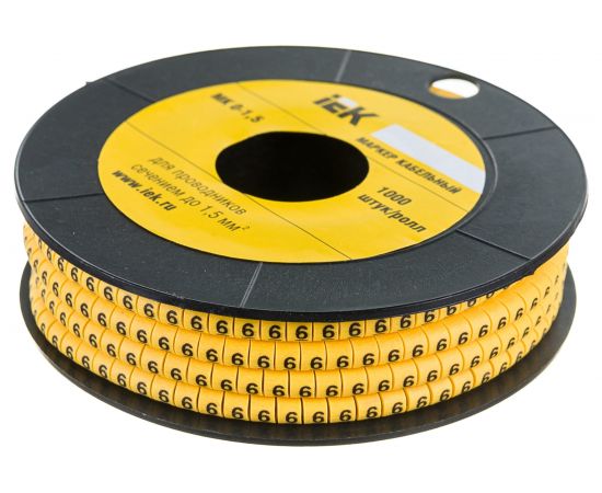 Маркировочное кольцо IEK 0-1.5мм, 6, МК, 1000шт/ролл UMK00-6 – изображение 2