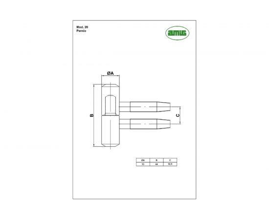 Ввертная петля Amig покрытие бронза 20-13x44 (Н) BR – изображение 3