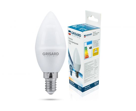 Светодиодная лампа Grisard Electric свеча C35 Е14 7Вт 3000К 220В GRE-002-0045(1) – изображение 3