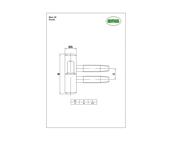 Ввертная петля Amig покрытие бронза 20-13x44 (М) BR – изображение 3