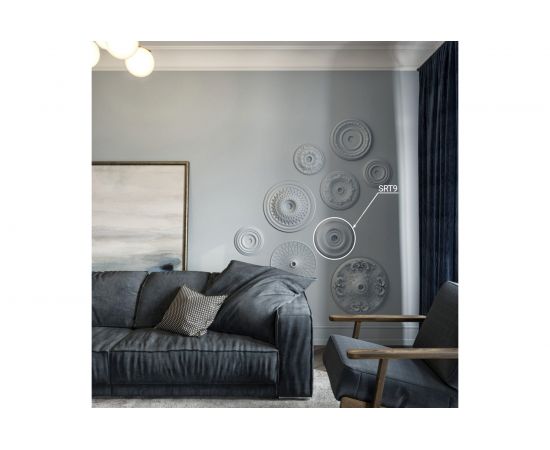 Потолочная розетка под люстру Artpole (гипсовая; цвет белый; диаметр 390 мм) SR40 – изображение 5