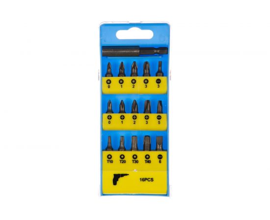 Набор бит (25 мм; 15 шт.) + адаптер (60 мм) FIT 57632 