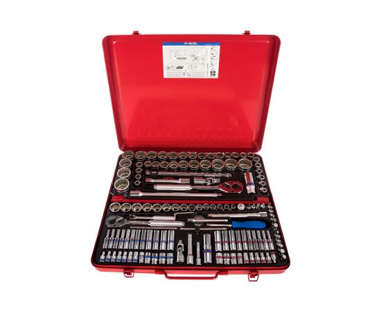 Набор торцевых головок с принадлежностями (1/4"&3/8"&1/2", двенадцатигранные, 4-32 мм, 5/32"-1&1/4", 135 предметов) KING TONY 9033CR 