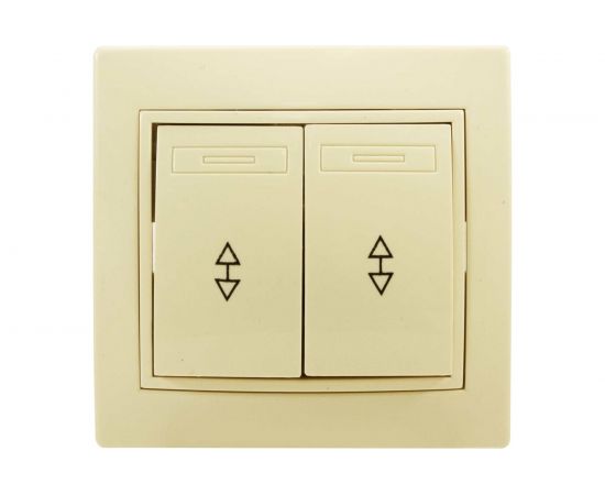 Проходной двухклавишный выключатель Jilion бежевый 9533141 