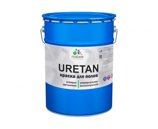 Краска MALARE URETAN для пола, полуматовая, зеленая, 20 кг 2015227118023 