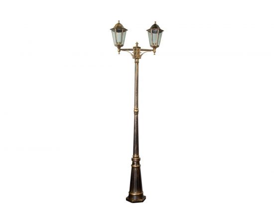 Светильник FERON НТУ-2х100w столб 2.2м Е27 IP44 черное золото 11207 