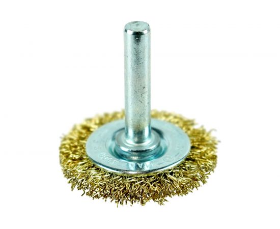 Кордщётка дисковая 38 мм, латунированная сталь 0.3 мм, хвостовик 6 мм Berger BG BG1728 