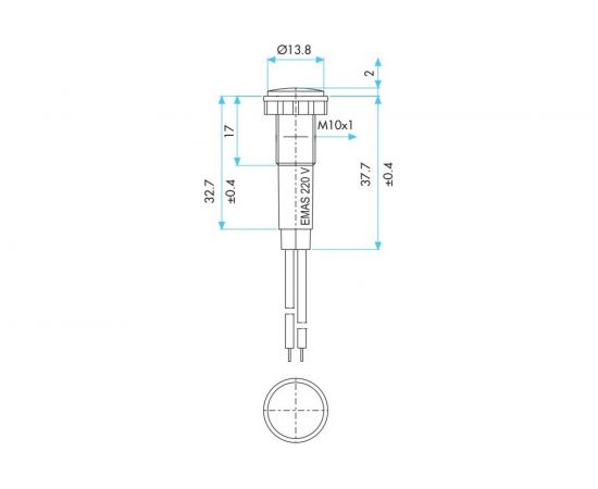 Сигнальная арматура Emas синяя 10мм с силиконовым проводом, светодиод S100LM – изображение 2
