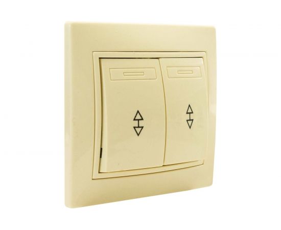 Проходной двухклавишный выключатель Jilion бежевый 9533141 – изображение 2