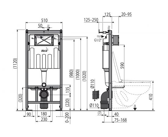 Скрытая система инсталляции Alca Plast для сухой установки AM101/1120-0001 – изображение 2
