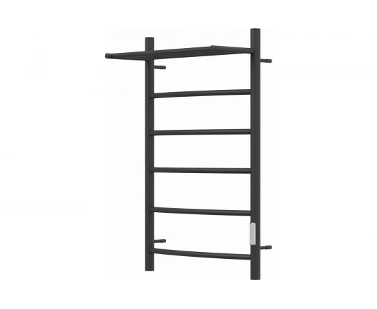 Электрический полотенцесушитель Point П5 500x800 с полкой, диммер справа, черный PN04858PB – изображение 2