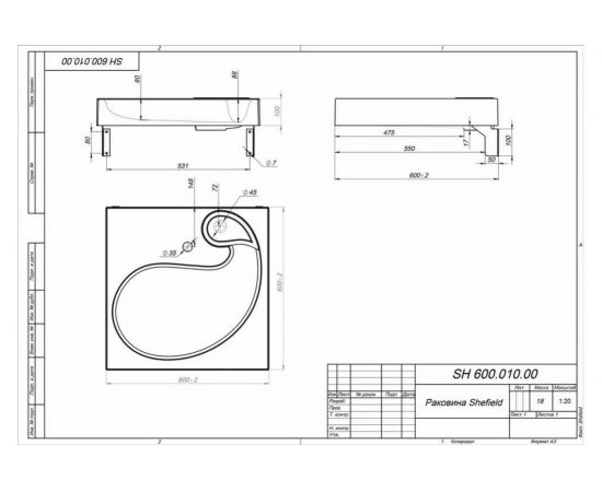 Раковина для ванной над стиральной машиной Uperwood Comforty 60x60 см 291021038 – изображение 3