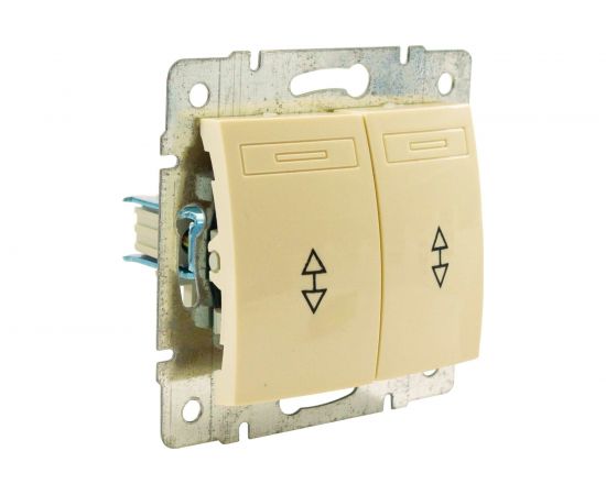 Проходной двухклавишный выключатель Jilion бежевый 9533141 – изображение 3