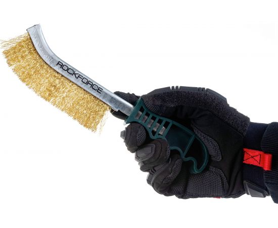 Щетка по металлу ROCKFORCE ручная в железном корпусе с пластиковой ручкой RF-34012124 – изображение 4
