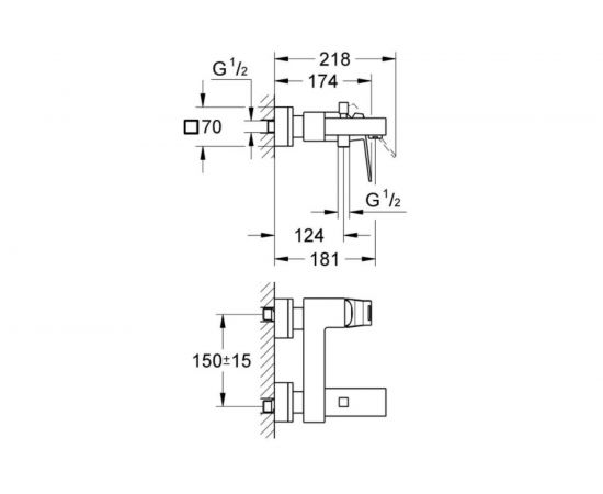 Смеситель для ванны GROHE Eurocube 23140000 – изображение 5
