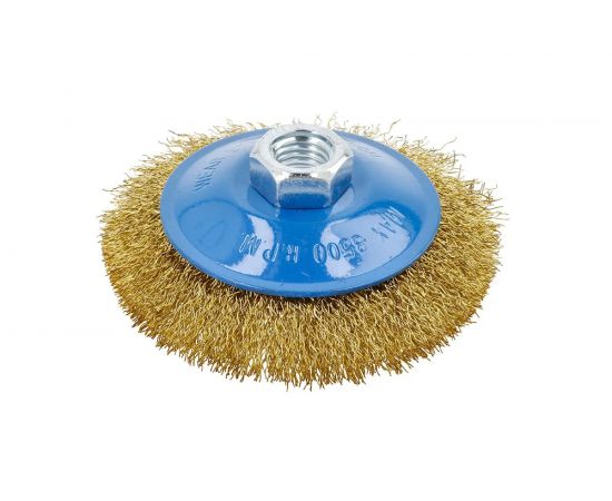 Корщетка дисковая (100 мм; М14; латунная проволока) Hogert Technik HT7D722 