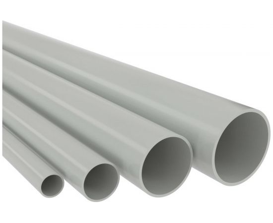 Труба DKC ПВХ, жёсткая, гладкая, д.25мм, лёгкая, 2м, цвет серый 62925 