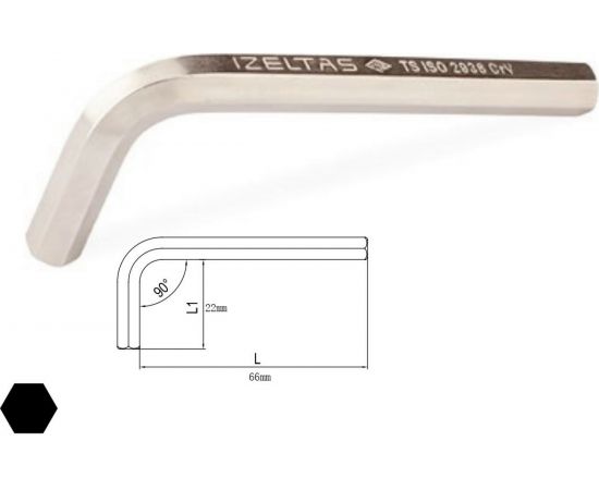 Г-образный 6-гранный ключ 3,5мм IZELTAS 4900220035 