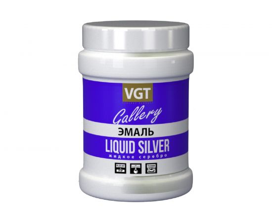 Водно-дисперсионная универсальная эмаль VGT АК 1179 (металлик; жидкое серебро; 0.23 кг) 11606603 