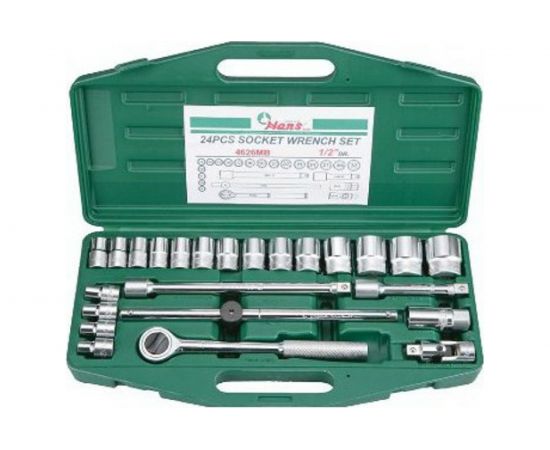 Комплект 12-гранных торцевых головок (8-32 мм) 24 предмета Hans 4624-2MB2G 