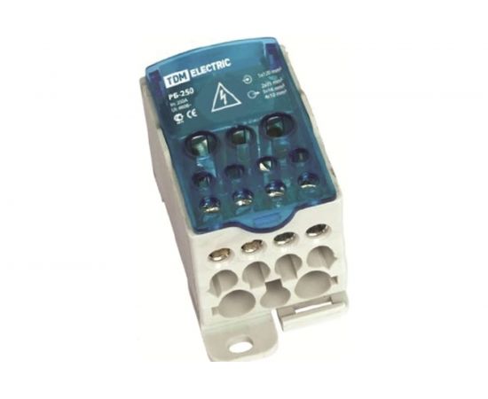 Распределительный блок TDM на DIN-рейку РБ-250 1П 250А 1х120/2x35 5x16 4x10 SQ0823-0004 – изображение 2