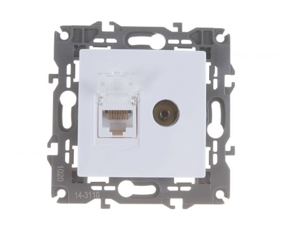 Розетка ЭРА 14-3110-01 RJ45 TV, IP20, белый Б0034314 – изображение 2