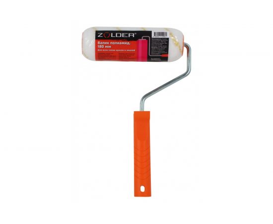 Валик ZOLDER полиамид, с желтой полосой, 180 мм, с ручкой, 8 мм, ядро 40 мм, ворс 12 мм Z-18012 – изображение 2