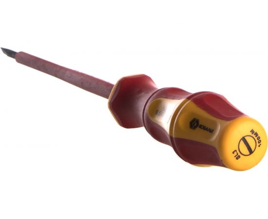 Диэлектрическая отвертка SL 3,0 х 100 мм CR-V, подвес КОБАЛЬТ Ultra Grip 248-771 – изображение 2