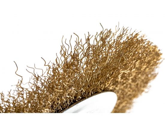 Щетка плоская (150х22 мм; латунированная проволока) для УШМ vertextools 12099-150 – изображение 3