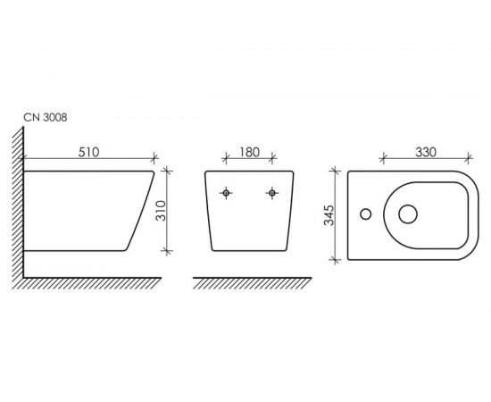Подвесное биде Ceramica Nova METRIC CN3008 – изображение 7