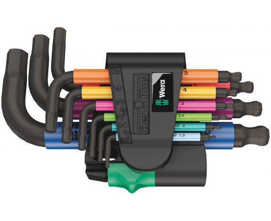 Набор Г-образных метрических ключей WERA 950/9 Hex-Plus Multicolour 2 BlackLaser WE-133164 