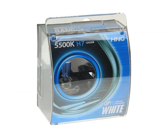 Автолампа HNG H7, PX26d, SUPER WHITE 5500 K, 12 В 12755SW2 