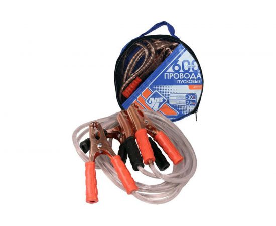 Пусковые провода Nova Bright 600А с прозрачной изоляцией, в сумке, 2.5 м 47010 