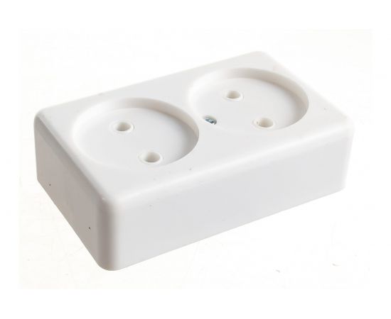 Розетка duwi о/п 2-местная б/з серия Basis, белый 26402 6 