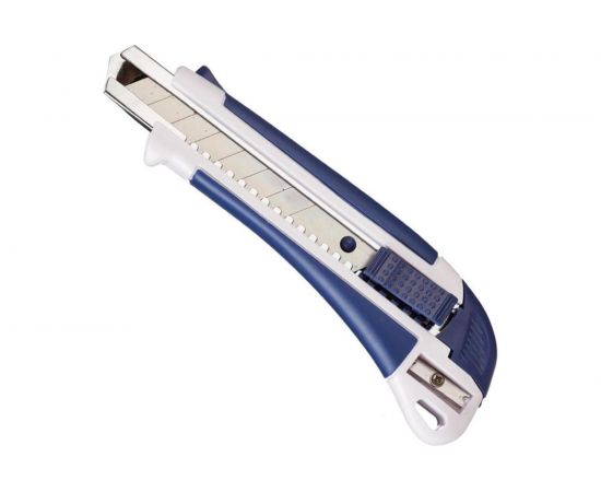 Канцелярский нож Attache Selection 18 мм, с антискользящими вставками и точилкой 280458 