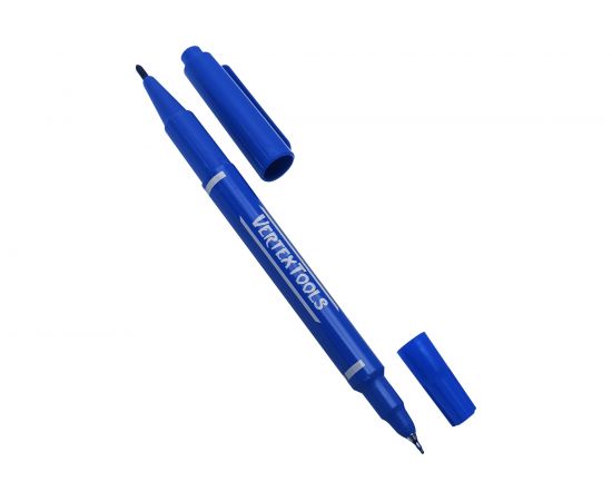 Строительный маркер vertextools синий, двухсторонний 3110-03 
